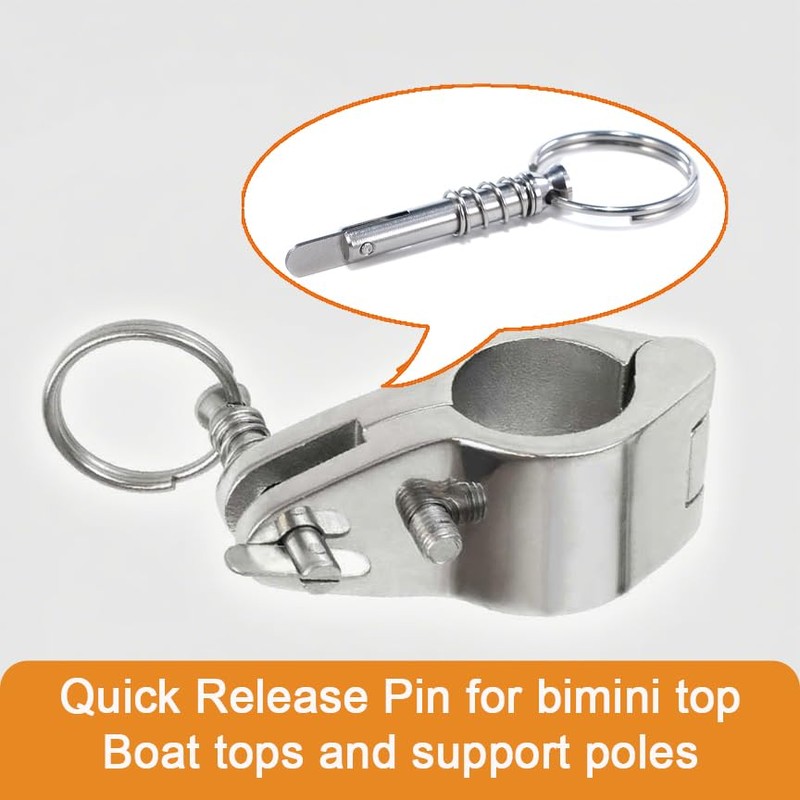 6 Pack Quick Release Bimini Pins, 1/4" Diameter - Boat