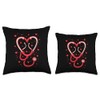 Stethoscope Heart Throw Pillow