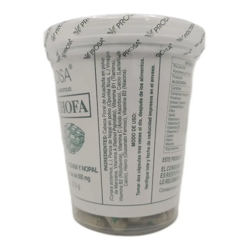 Alcachofa 150 Capsulas Vinagre De Manzana Y Nopal Prosa Sin
