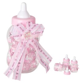 Kleenes Traumhandel Baby Shower Party Favour Set - Elegant Money Box with Mini Bottles (Pink 2, Pack of 30)