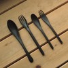 Nagao Heat Resistant Plastic Dinner Cutlery Set of 8 Black