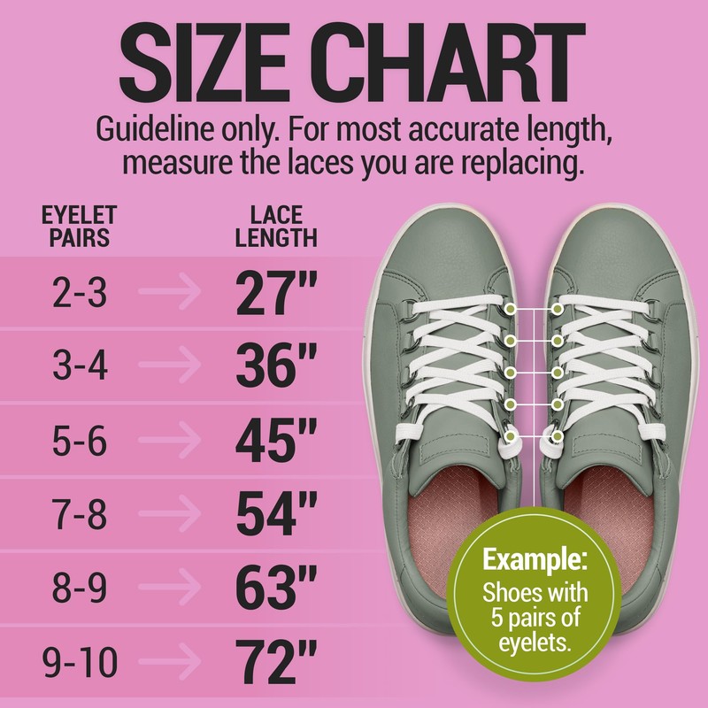 Miscly Flat Shoe Laces for Sneakers, Multiple Lengths and Colors