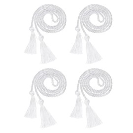 sourcing map 4 Pcs Graduation Cords, Graduation Tassel Honor Cords, 2025 Graduation Honor Cord with Tassel, Braided Cords for Graduation Bachelor Gown Sewing, White