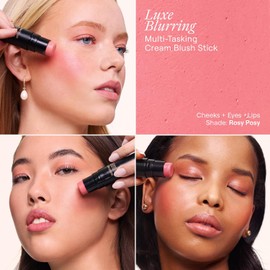 Nudestix Nudies Matte Lux – 3-in-1 Soft-Matte Blush Stick for Cheeks, Eyes & Lips with Built-In Brush Cream-to-Powder Finish with Blurring Effect Clean, Vegan, Travel-Friendly Makeup (Rosy Posy)