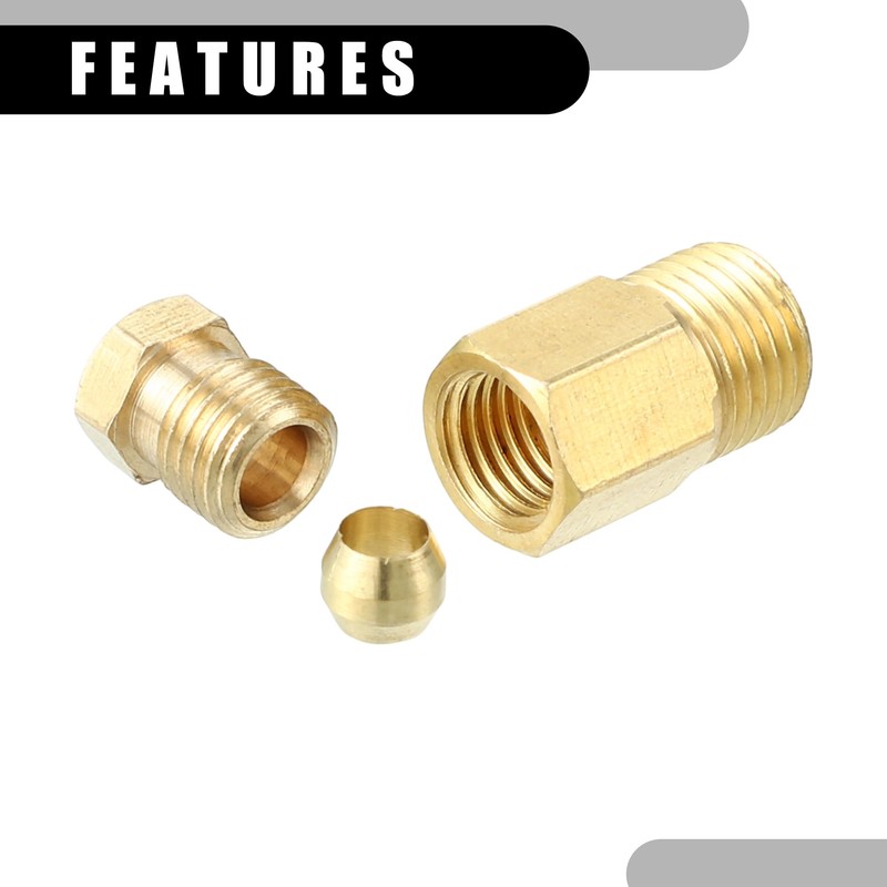 Partuto 1 piece M10 x 1 universal brass fitting compression