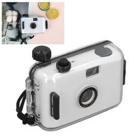 35mm Reloadable Film Camera, Focus Vintage Film Camera with Waterproof Case, Shutter Speed 1/100s F/9 28MM Lens, for Summer Beach Vacation Camp Snorkeling Trip (Black and White)