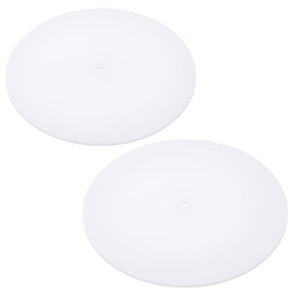 Retisee 2 Pcs Round Lamp Shade Diffuser 11.5" Diameter with 3/8" Center Hole White Acrylic Disc Lamp Diffuser for Drum Style Lampshades Pendants Softening Light