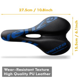 Venzo Comfortable Bike Bicycle Saddle Seat - for MTB, Road, Exercise, Trekking, Folding, Hybrid & Cruiser Bikes - XC Saddle Seat - Blue