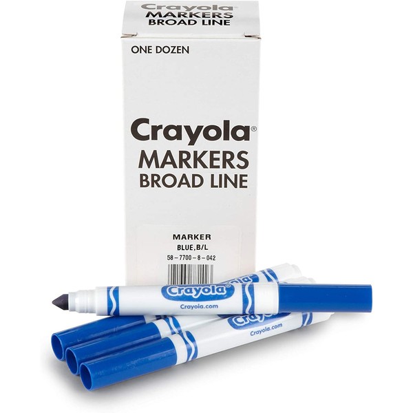 Crayola Blue Markers, Broad Line Markers, 12 Count, 58-7700-042