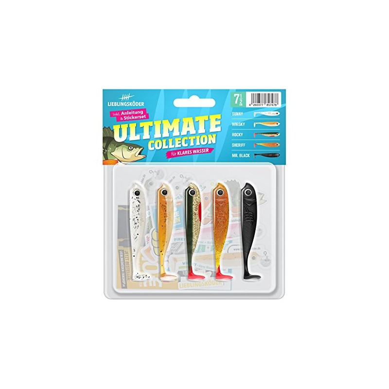 Lieblingsköder, 5 Rubber Fish for Zander Fishing, 7.5 cm, Zander