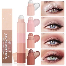 4 Colour Sombra de Ojos Stick Sets, En Barra Eyeshadow  Impermeabilización Sombra de Ojos, Textura Suave de Larga Duracióny Cómfortable, Para Todas...
