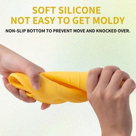 Spill Proof Dog Water Bowl for Cars,Collapsible No Splash Dog Travel Bowls Integrated Molding Portable Pet Bowl for Road Trips Truck,RV,SUV,Boat,Outdoors (Yellow)