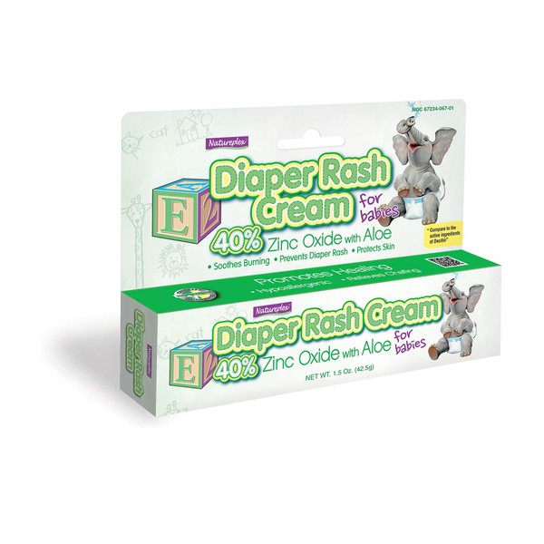 Diaper Rash Cream for Babies 40% Zinc Oxide with Aloe 4 Pack