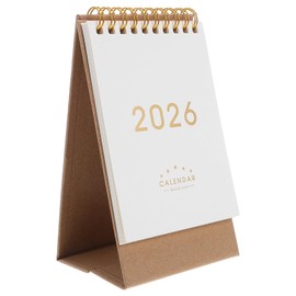 DIYEAH Calendario de escritorio 2026: pequeño calendario plegable con encuadernación de doble alambre, planificador mensual para oficina, escuela, decoración estética de escritorio.