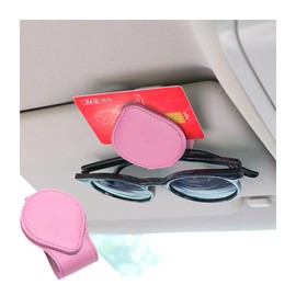 CGEAMDY Brillenhalter Für Auto Sonnenblende, Universal Auto Visier Brille Halterung, Magnetischer Leder Brillenhalter Clip Für Auto, Ticket Karten Clip Brillen Halterung Geschenke (Rosa)