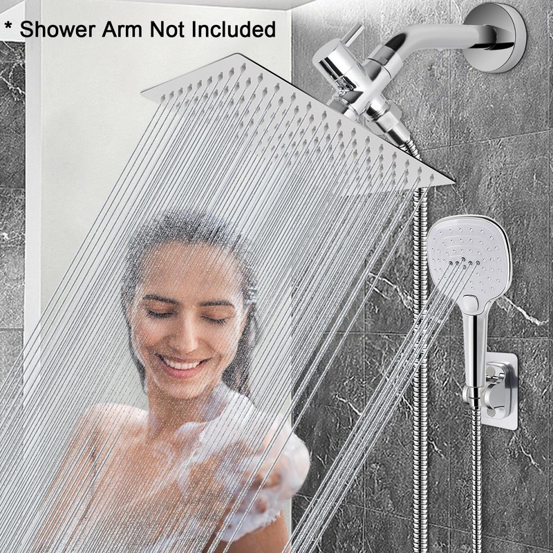 NearMoon Shower Head with Hose, High Pressure Stainless Steel Rain