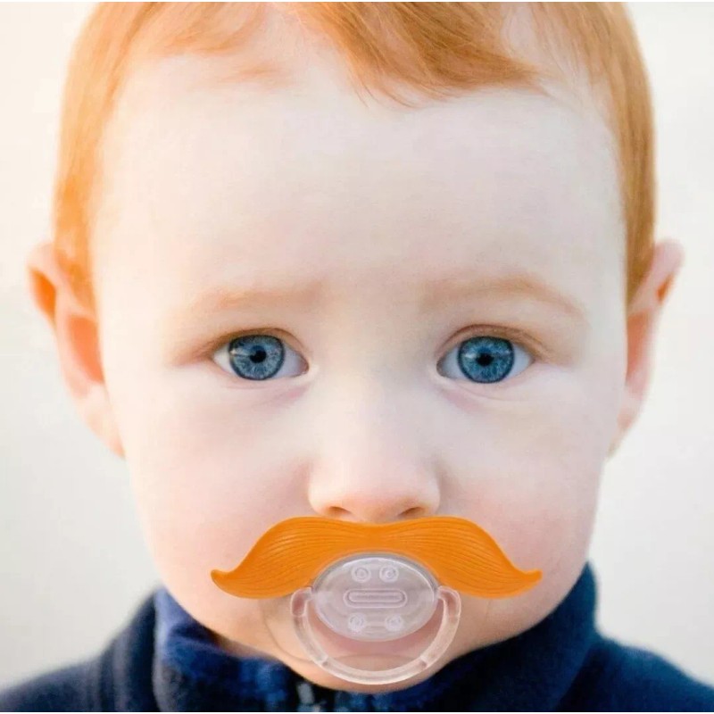 Mustachifier The Gentleman Ginger Mustache Pacifier Funny Baby Silicone Binkie