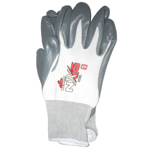 MCR Safety White Gray Gloves Nitrile Coated Palm Cotton Poly