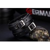 JewelryWe Wide Strap Leather Cuff Wrap Gothic Wristband Bracelet -