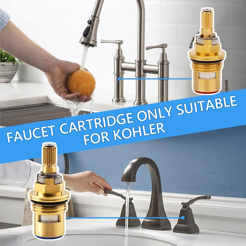 Cartridge for Kohler K-GP77005-RP & K-GP77006-RP Faucet Ceramic Valve, Hot