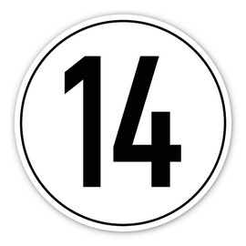 Sticker: Diameter 200 mm, 1 Piece – StVO – Speed – 14 km/h – e.g. for Construction Machines and Trailers