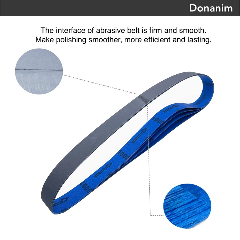 2x42 Sanding Belts 1000 Grit (10 Pack), Extra Fine Silicon