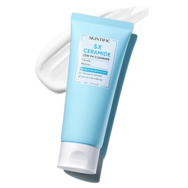 SKINTIFIC Limpiador Facial de 5X Ceramidas con pH Bajo, Gel de Limpieza Suave e Hidratante con cido Hialurnico, Para Uso Diario en Piel Seca a Normal 
