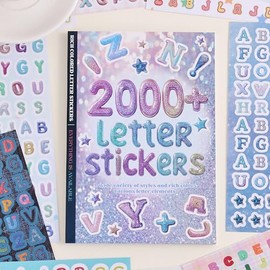 PAGEMORE Más de 2000 calcomanías del alfabeto para diario, divertidas y coloridas calcomanías de letras para diario basura, suministros de álbumes de 