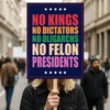 No Kings In America Protest Sign, Anti-Trump Resistance, Political Activist
