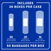 Care Science Clear Adhesive Bandages, 50 ct Assorted Sizes (Pack