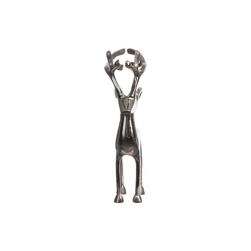 Brandsseller Decorative Reindeer Christmas Decoration Deer Aluminium Silver 15 cm