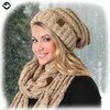 Funky Junque Women's Oversized Slouchy Beanie Hat, Soft Cable Knit