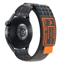 SQHYWJ】Watch Strap 20mm 22mm Nylon Leather Strap Adjustable Replacement Strap Sport Ring Lightweight Breathable Replacement Strap Unisex（Grey 22mm）