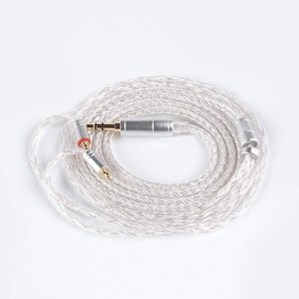 HiFiHear Earphone Cable, 16 Core Replacement with Silver Plated Jack, MMCX Detachable Earphone Wire Connection for Shure 846 535 215 315 425 MAGAOSI K5 (3.5mm MMCX)