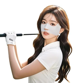 LKMUPNR UPF50+ Half Mask,Face Shield,Sun Screen Protector for Face with Adjustable Ear Straps, Golf Visors for Women Golfers (Anti Slip Style Gray)