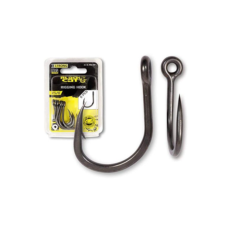 Black Cat DG Coating 5/0 Rigging Hooks Pack of 6