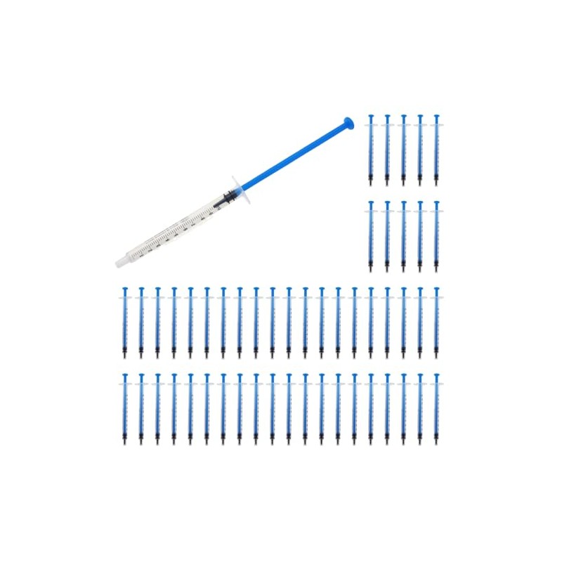 MEETOOT - 50 jeringas de plástico azul de 1 ml
