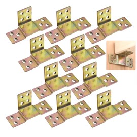 LIKERAINY Centre Support Bed Connector Bed Fitting Wooden Beam Suspension Bed Angle for Hanging Mounting Bracket for Bed Railing Bed Frame Project Metal Set of 10