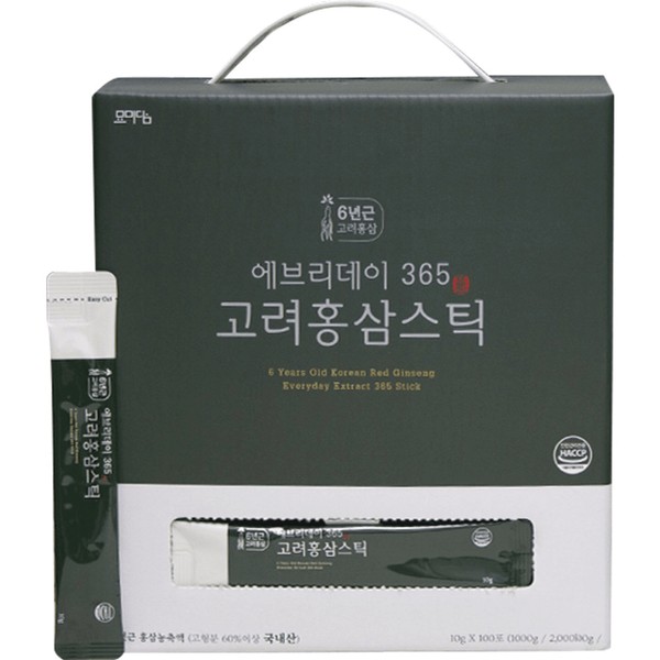 [On Sale] Myomidam Everyday 365 Goryeo Red Ginseng Stick 100p 1000g, 1 box, 1000g x 1 box / [온세일]묘미담 에브리데이 365 고려 홍삼 스틱 100p  1000g, 1박스, 1000g x 1박스