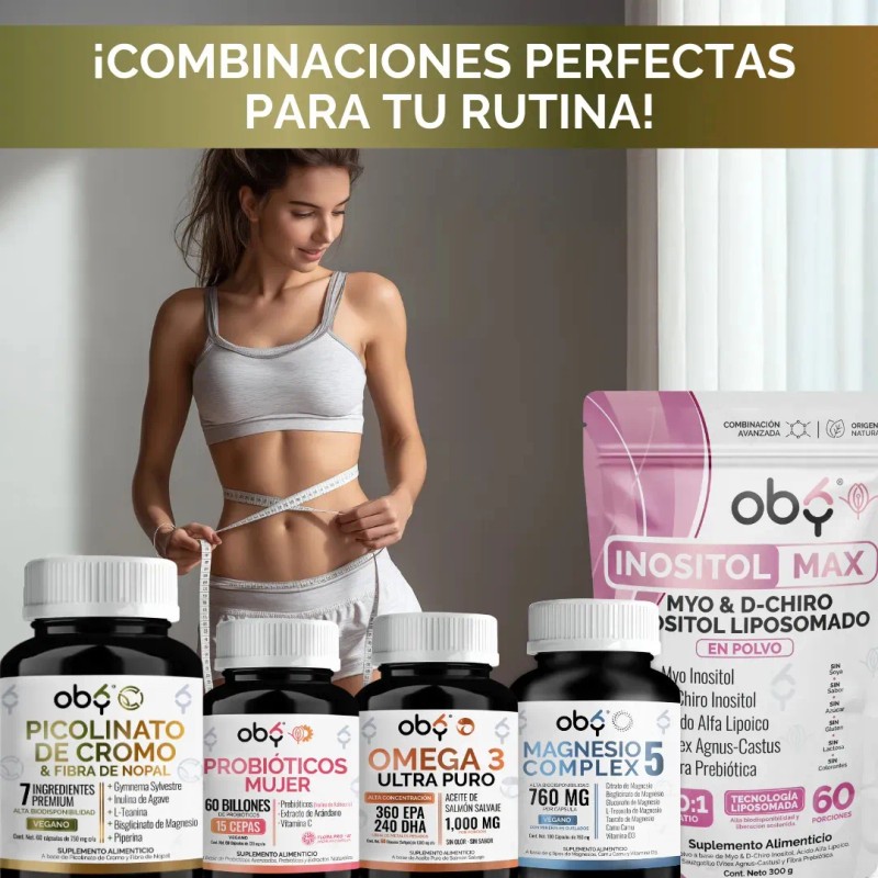 Picolinato Cromo Fibra Nopal Magnesio Teanina Gymnema Inulina Piperina 100