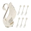 Coffee Spoon Holder Coffee Dessert Spoon Set Alloy Swan Base