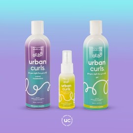 URBAN CURLS Kit Tratamiento Estilizante para Cabello Rizado u Ondulado | Crema Modeladora 360 ml + Gel 360 ml + Reviva Rizos 50 ml | Sin Sulfatos Para