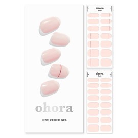 ohora Semi Cured Gel Nail Strips (N Basic Nails no.11) - Works with Any Nail Lamps, Salon-Quality, Long Lasting, Easy to Apply & Remove - Includes 2 Prep Pads, Nail File & Wooden Stick…