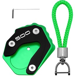 XIDAODIT Kickstand Base Plate Motorcycle Stand Pad and Keychain Set for Kawasaki Z500 Z 500 Ninja500 SE NINJA 500 ABS Eliminator 500 2024 2025(Green), Green, 2