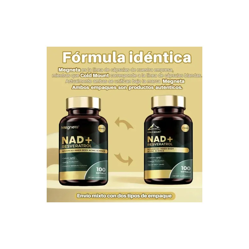 3pcs Nad+ Resveratrol, Apoyo Con Fórmula Liposoma 100 Cáps