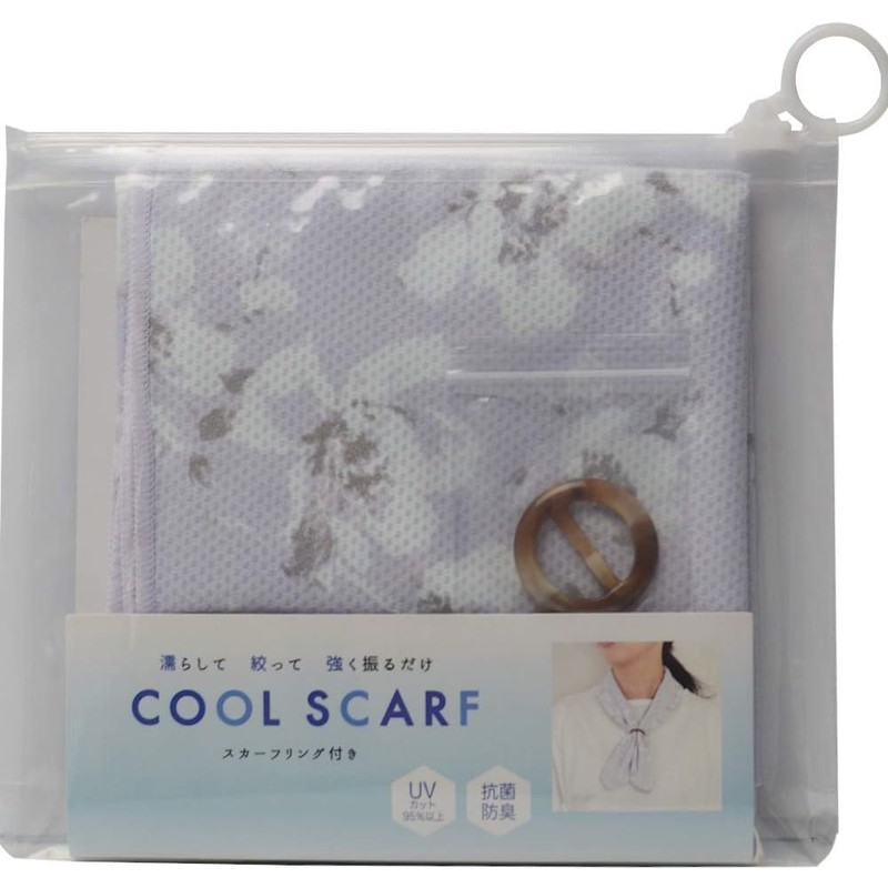 Friends Hill IS-149-162 Cool Scarf, Water Flower, Purple, 20.9 x
