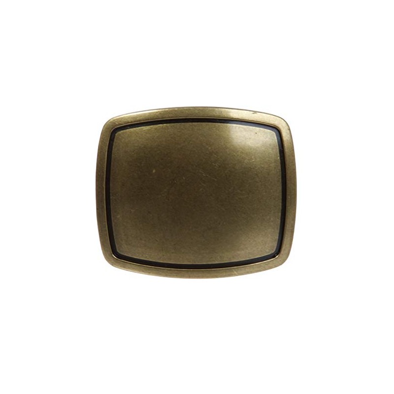 Western Plain Rectangular Hammered Vintage Belt Buckle, Antic Gold