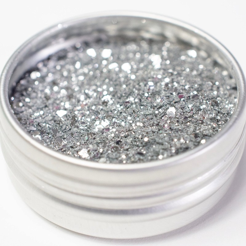 Biodegradable Glitter (1/2 Oz Tin, Fine Silver Mix)