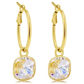 Elegant jewellery, gold hoop earrings, 925 sterling silver, various colours, 2 sizes, Gold-Plated Silver