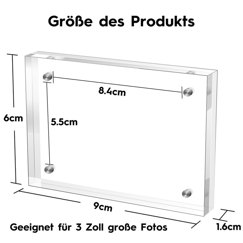 HSYTEK Mini Picture Frame, 6 x 9 cm Frameless Picture
